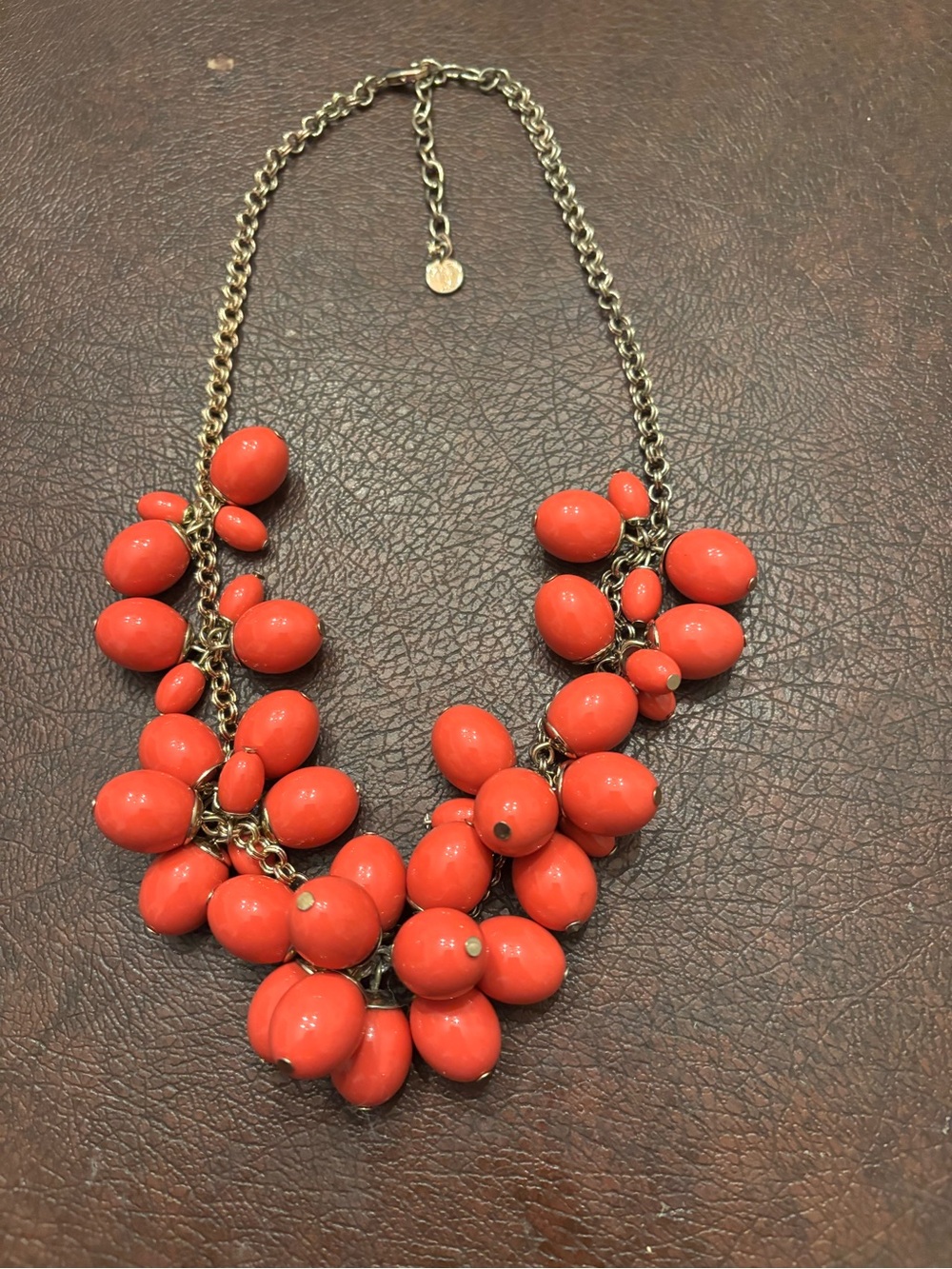 Talbots Orange Beaded Necklace